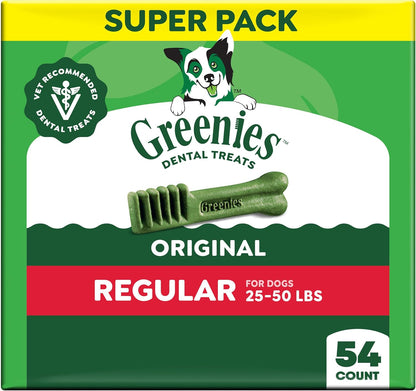 Greenies Golosinas dentales regulares originales para perros, paque...