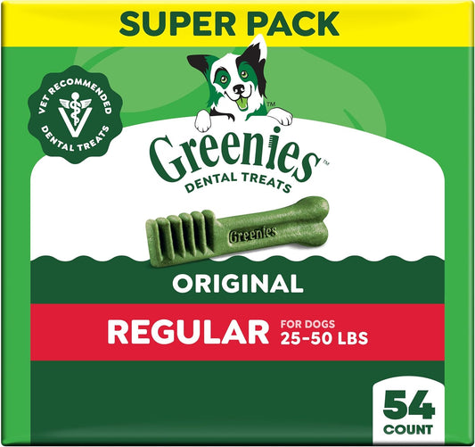 Greenies Golosinas dentales regulares originales para perros, paque...