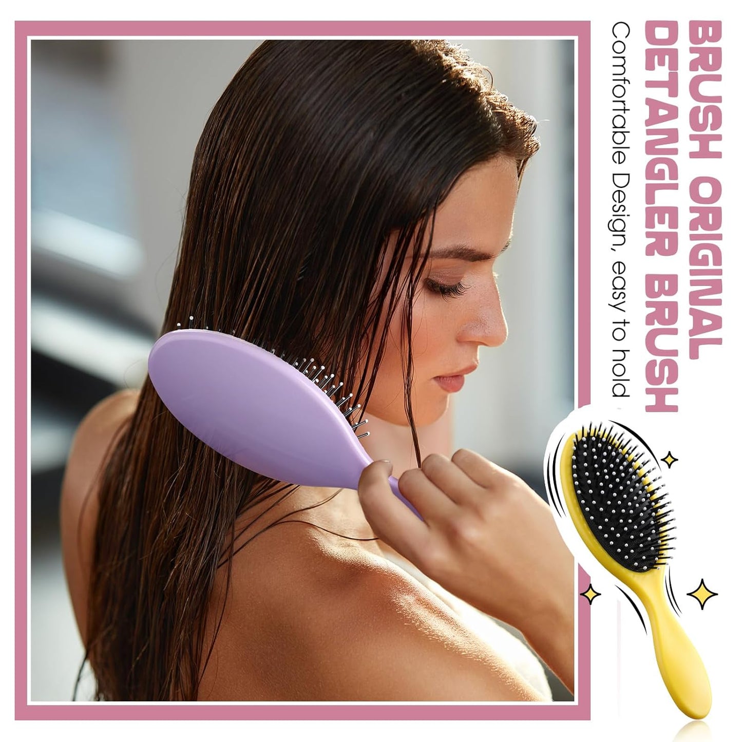 Eaasty 18 piezas de cepillo de pelo a granel cepillo de desenredar húmedo cepillo de pelo seco desenredante con cerdas suaves que se desliza a través de los enredos con facilidad regalo de boda dama de honor a granel para mujeres