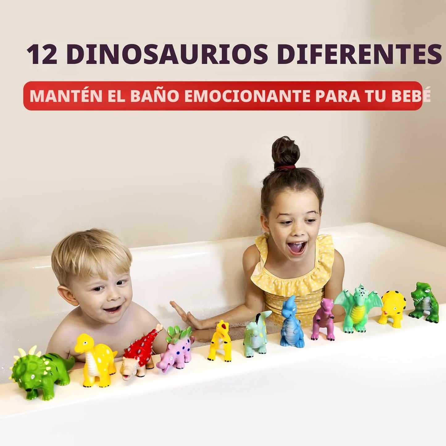 Hely Cancy Juguetes de baño de dinosaurio para niños pequeños, sin...