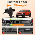 Soporte de teléfono para Jeep Wrangler / Gladiator 2018-2023, soporte de teléfono de automóvil para tablero de instrumentos - giratorio de 360° y ajustable - Soporte de teléfono celular manos libres