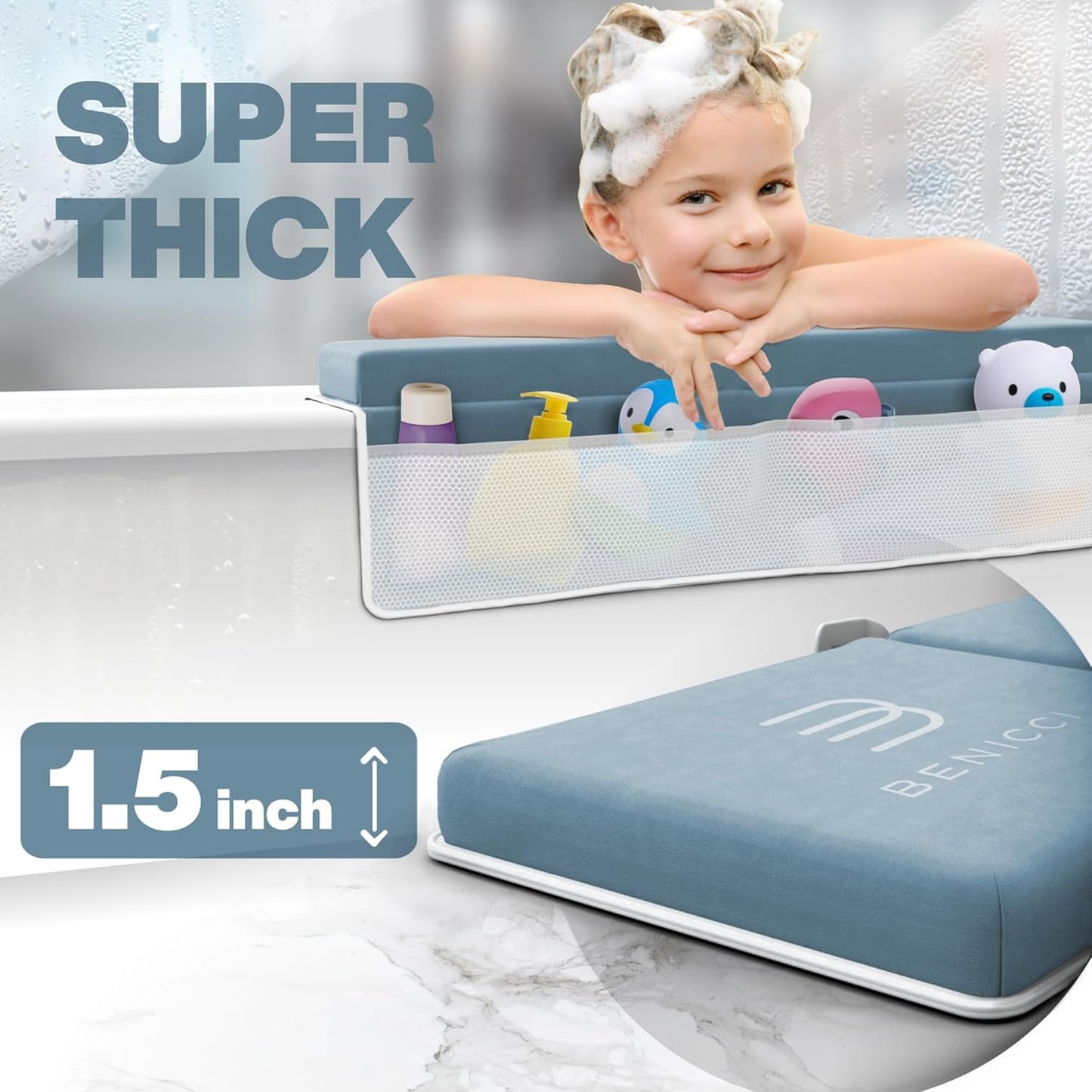 Cómoda almohadilla para arrodillarse en el baño y apoyo para codos...