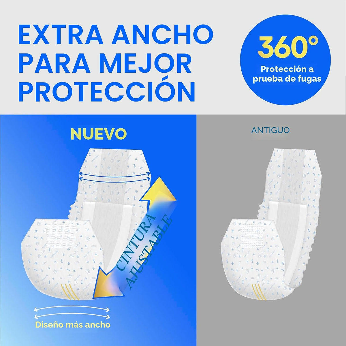 HONEY CARE All-Absorb A24 - Envoltura para perro macho, 50 unidades...