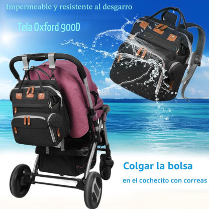 Jeryswet Bolsas de pañales para bebé con cambiador, mochila imperme...