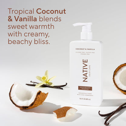 Native El champú y acondicionador de coco y vainilla contiene ingre...