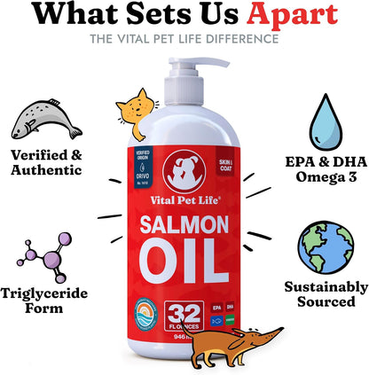 Aceite de salmón para perros y gatos \u2013 Piel y pelaje saludable...