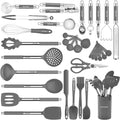 Juego de utensilios de cocina de silicona, 32 piezas de utensilios...