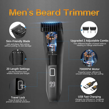 Beatslm Manscape - Recortadora de barba para hombres, recortadora d...