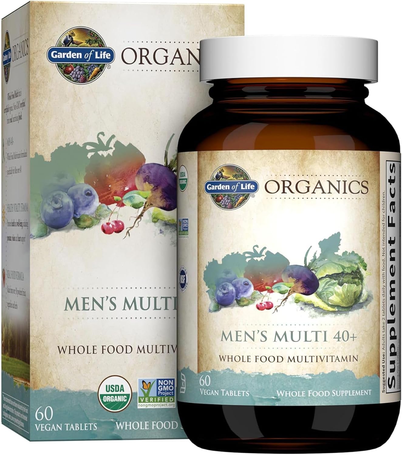 Garden of Life Organics Multivitamínico de alimentos enteros para h...