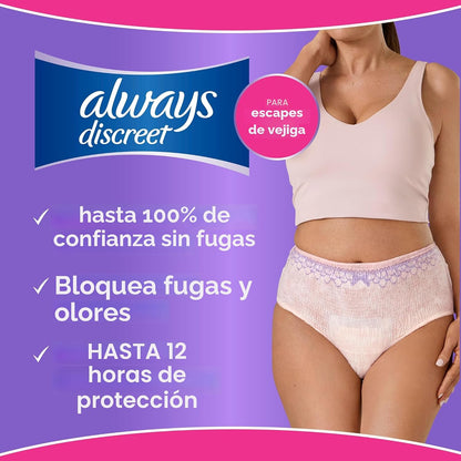 Always Discreet - Ropa interior para incontinencia adulta para muje...