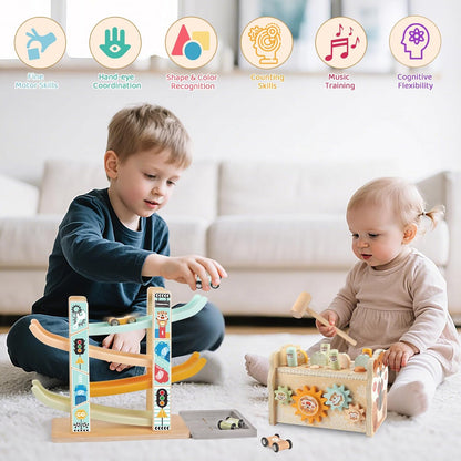 Juguetes Montessori de madera para niños de 1 año, juguete de marti...