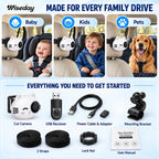 Wiseday Cámara de coche de bebé 2 en 1 y adaptador inalámbrico CarP...