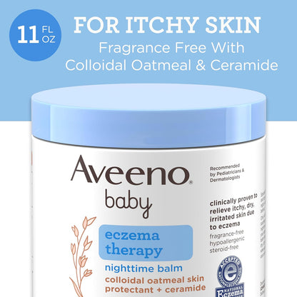 Aveeno Baby - Bálsamo corporal nocturno para tratamiento del eccema...