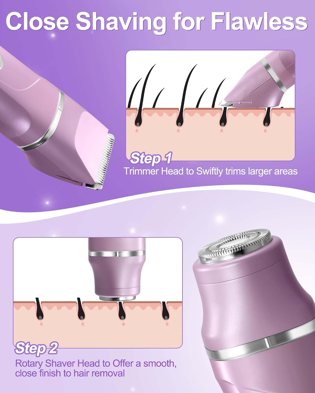 Maquinillas de afeitar eléctricas para mujer, recortadora de bikini...