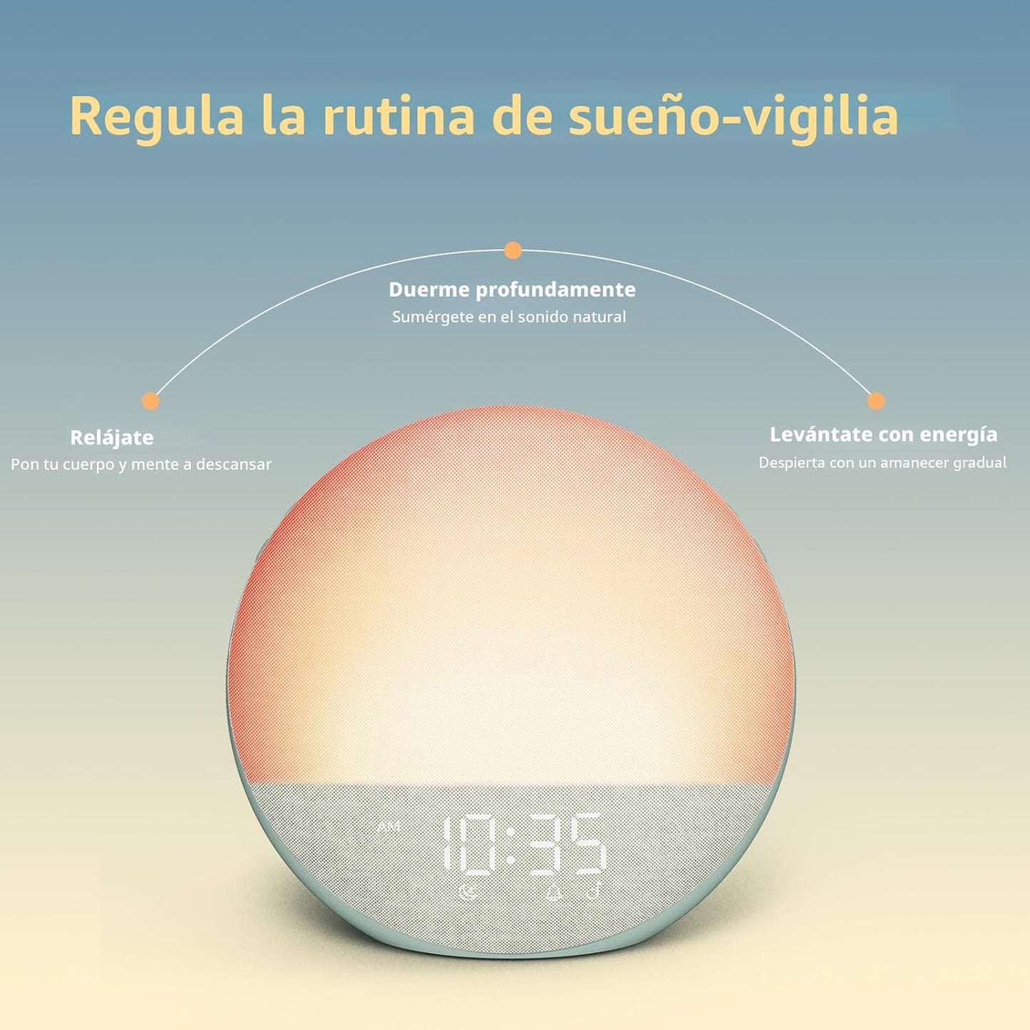 Reloj Despertador de Amanecer con Ruido Blanco: Luz Natural para De...