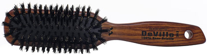 Spornette Deville - Cepillo de pelo para esculpir #343, cerdas de jabalí suaves, mango de madera, cepillo alisador acolchado para mantenimiento diario, acabado y añade brillo a cepillados y soplados