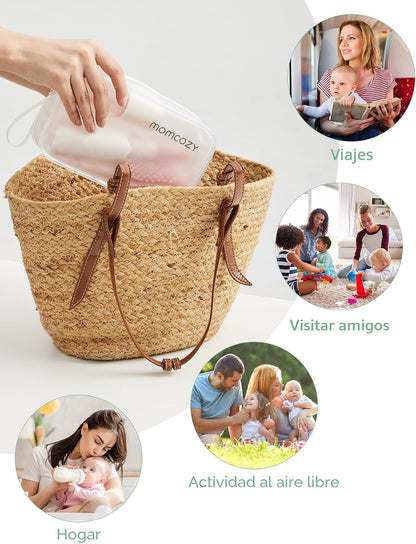 Momcozy Kit de Cepillos para Biberón, Diseño Innovador de Presionar...