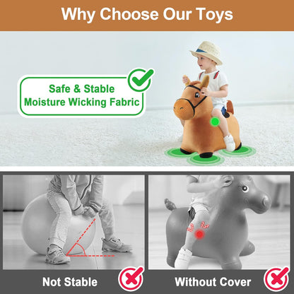 Hopping Horse, iPlay, iLearn caballo saltarín, inflable, juguetes d...