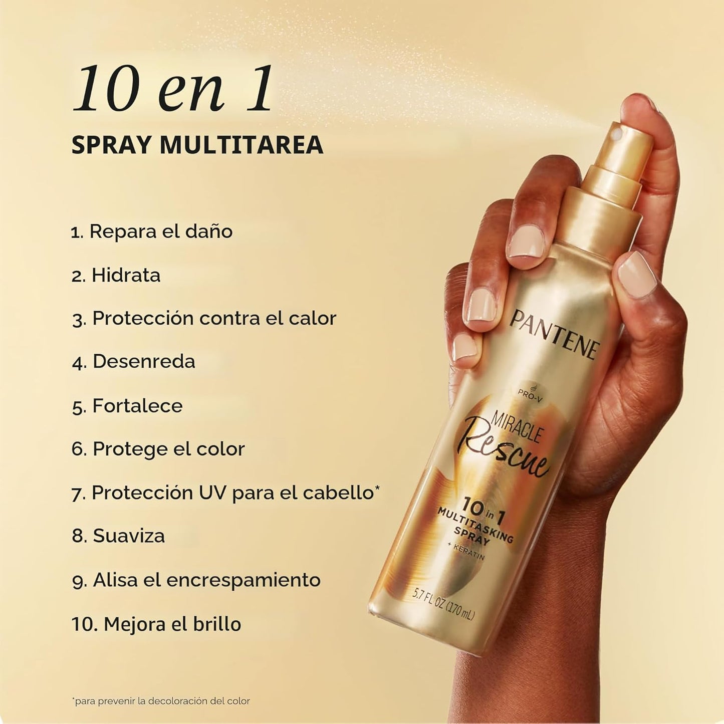 Pantene Miracle Rescue - Spray multitarea 10 en 1, protección contr...