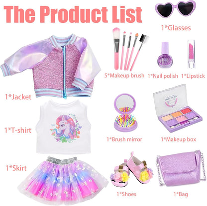 ebuddy Ropa y accesorios para muñecas de 18 pulgadas, traje de unic...