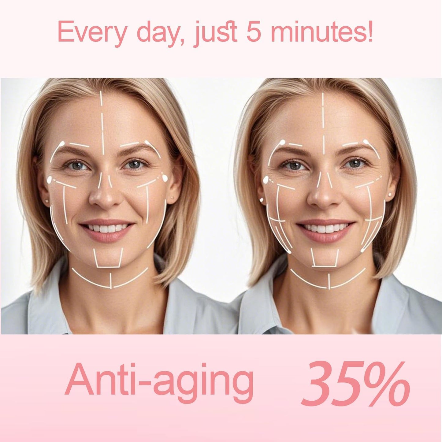 Smbrige Herramienta de masaje facial, 4 modos de color, terapia de...
