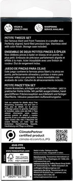 Tweezerman - Juego de pinzas pequeñas para cejas con estuche de via...