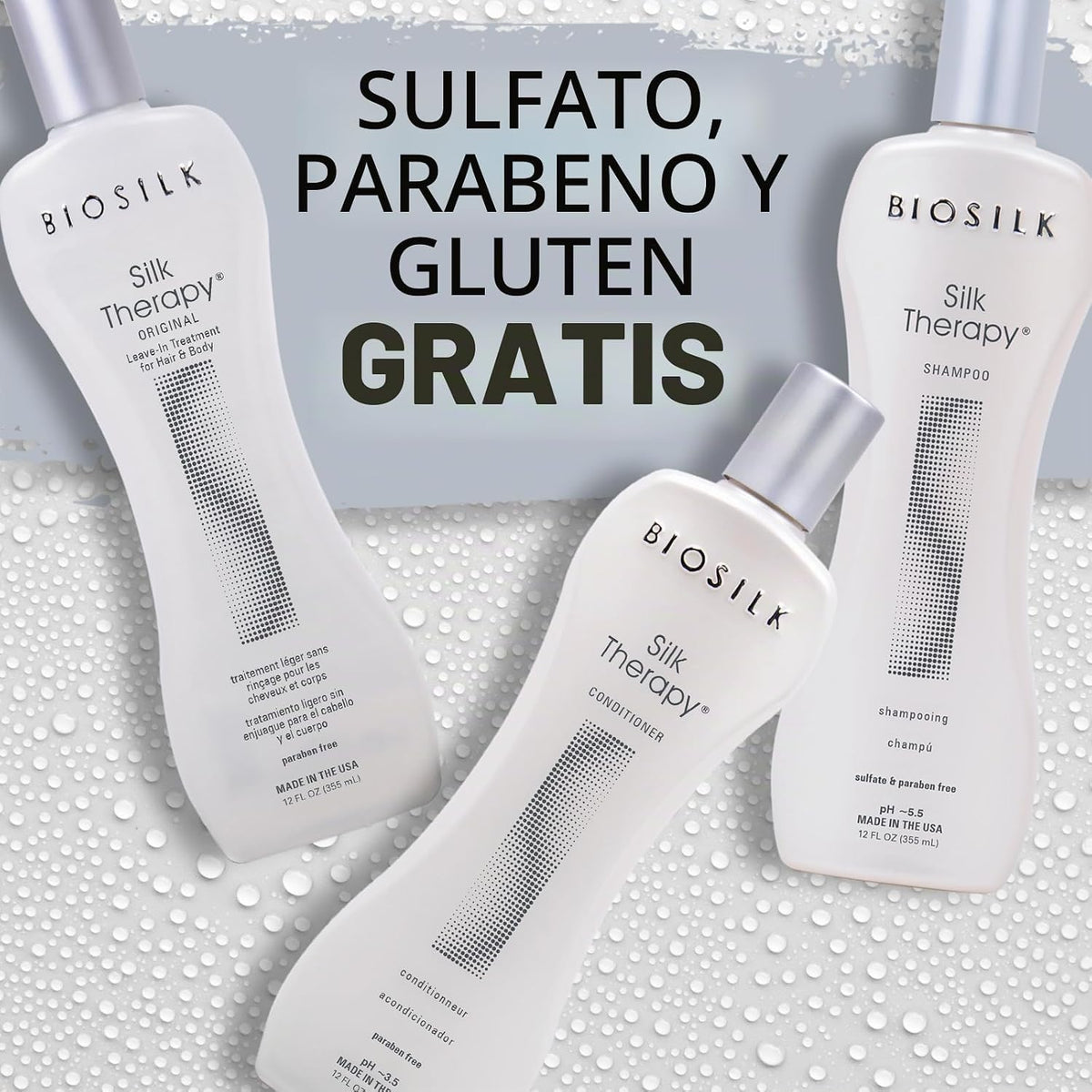 BioSilk Kit de Champú, Acondicionador y Suero de Terapia de Seda de...