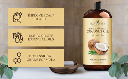 Handcraft Blends Aceite de coco fraccionado, 28 onzas líquidas, 100...