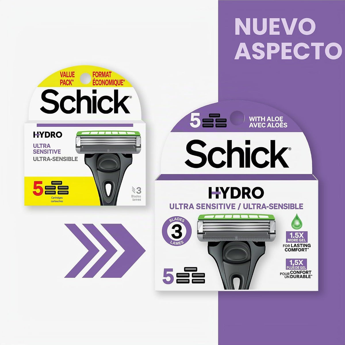 Schick Maquinillas de afeitar Hydro Ultra Sensitive de 3 cuchillas...