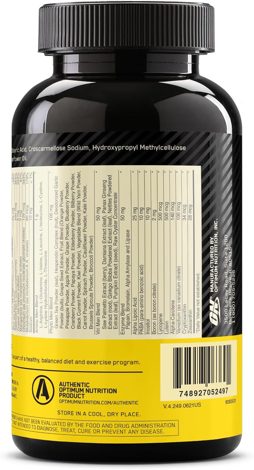 Optimum Nutrition Opti-Men - Multivitamínico diario para hombres, s...
