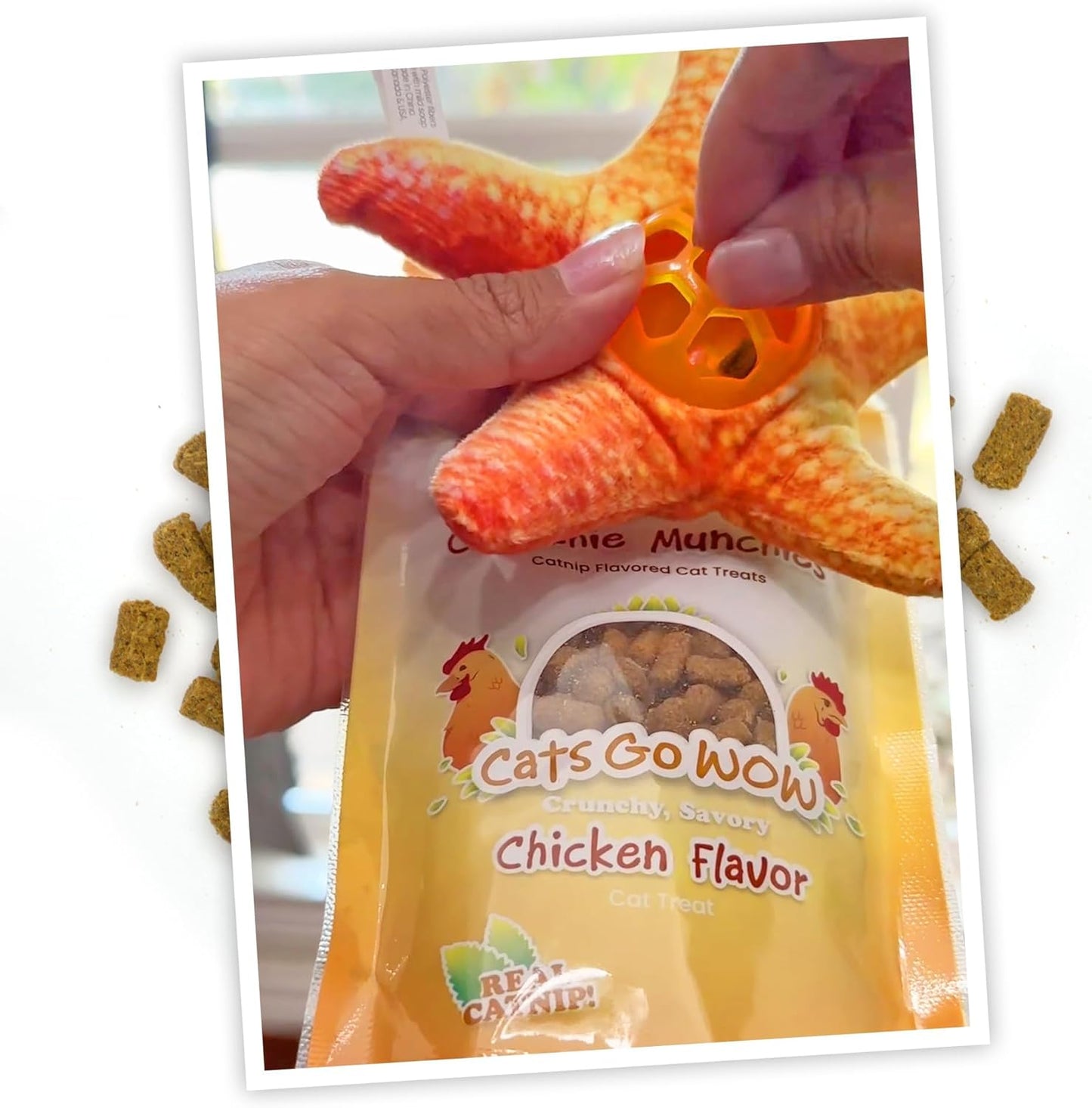 Trío de golosinas de pollo Meowijuana | Paquete de 3 golosinas de h...