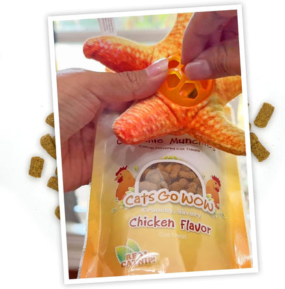 Trío de golosinas de pollo Meowijuana | Paquete de 3 golosinas de h...
