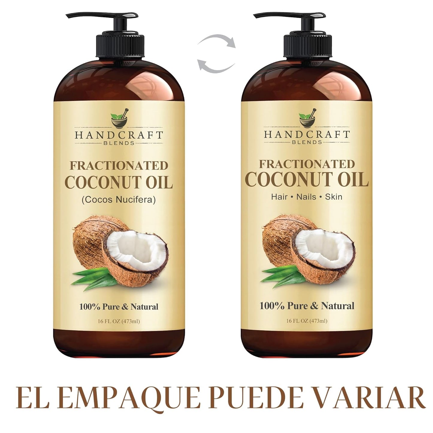 Handcraft Blends Aceite de coco fraccionado \u2013 16 onzas líquida...