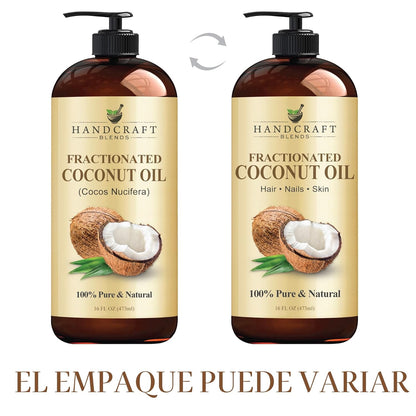 Handcraft Blends Aceite de coco fraccionado \u2013 16 onzas líquida...
