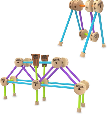 Tinkertoy - Juego de construcción retro en lata - 50 piezas