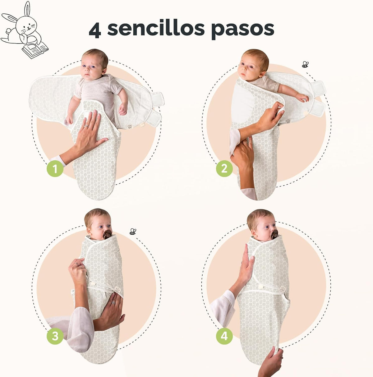 3 paquetes de sacos de dormir orgánicos para bebés - Mantas envolve...