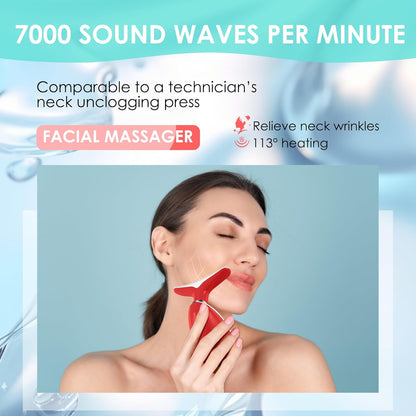 Doset - Masajeador facial con terapia de luz roja para rostro y cue...