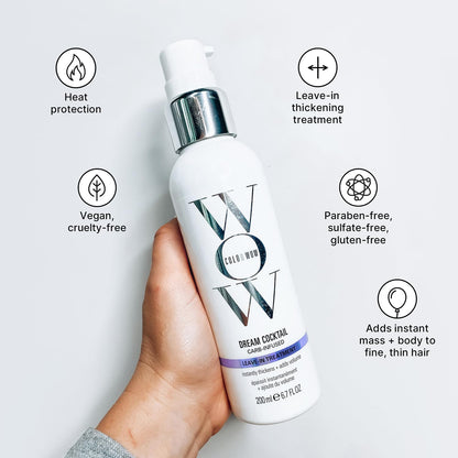 COLOR WOW Dream Cocktail - Tratamiento sin enjuague con infusión de carbohidratos, transforma el cabello fino a grueso y completo | con protección contra el calor