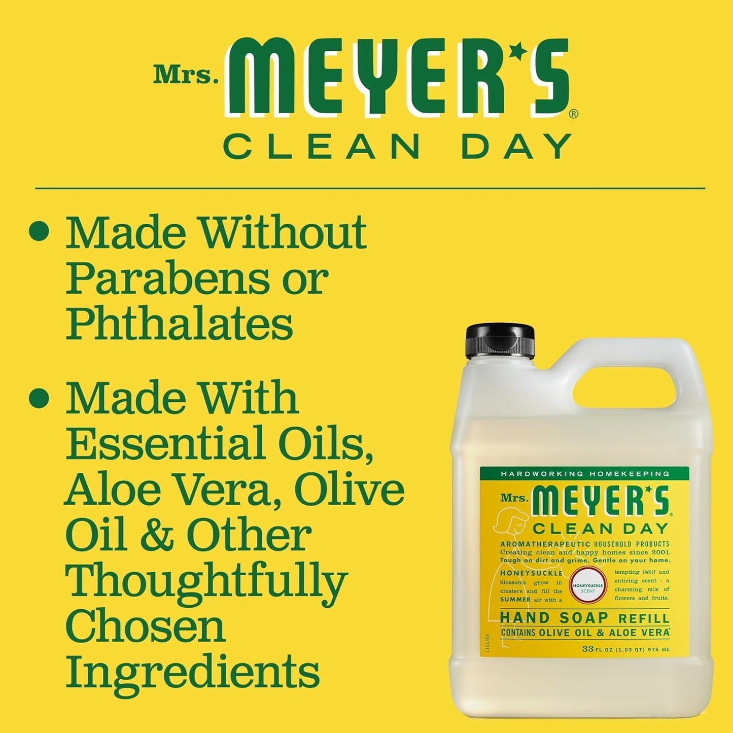 MRS. MEYER'S CLEAN DAY - Repuesto de jabón de manos, hecho con...