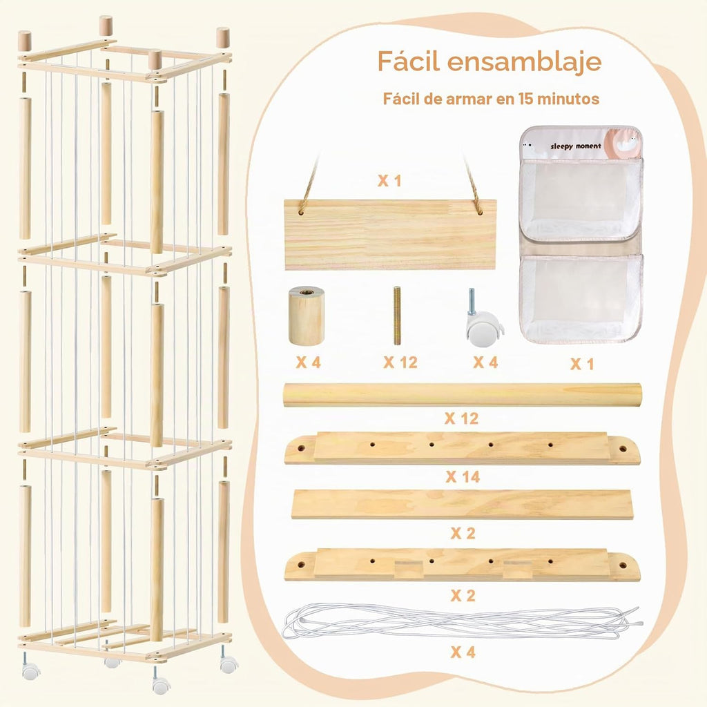 BENCHRY Almacenamiento de animales de peluche para niños, almacenam...