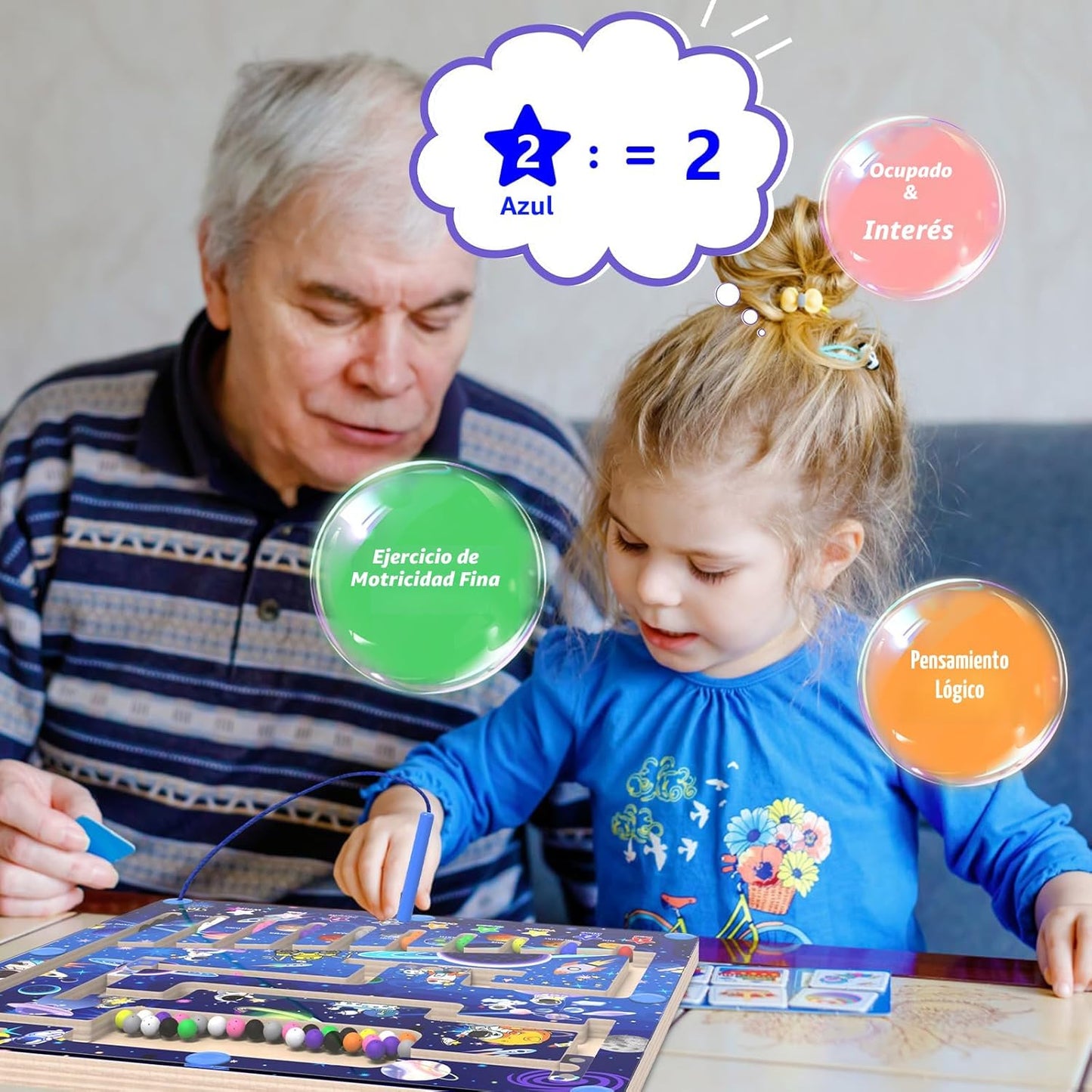 Laberinto Magnético de Color y Números - Juguetes Montessori para N...