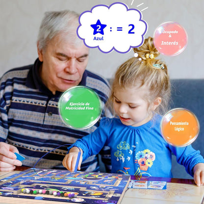 Laberinto Magnético de Color y Números - Juguetes Montessori para N...