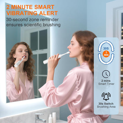 H2ofloss Cepillo de dientes eléctrico sónico y hilo dental de agua,...