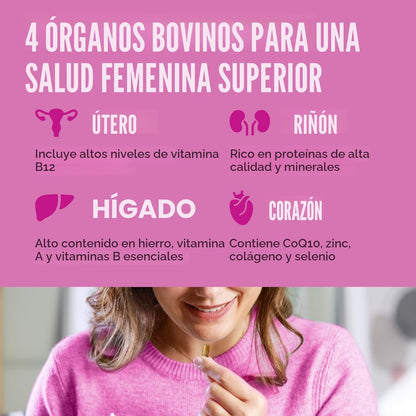 Suplemento de órganos de res para mujeres - Hígado de res, riñón, c...