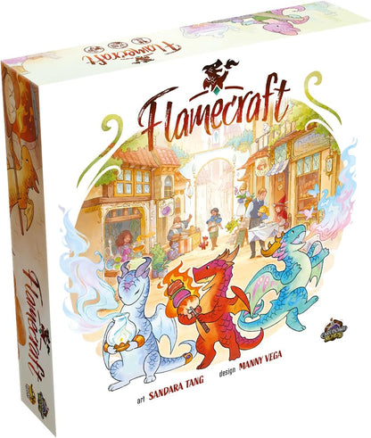 Juego de mesa Flamecraft | Juego de estrategia de fantasía de dragones para la diversión familiar para niños y adultos a partir de 10 años 1-5 jugadores Tiempo de juego promedio 60 minutos Hecho por