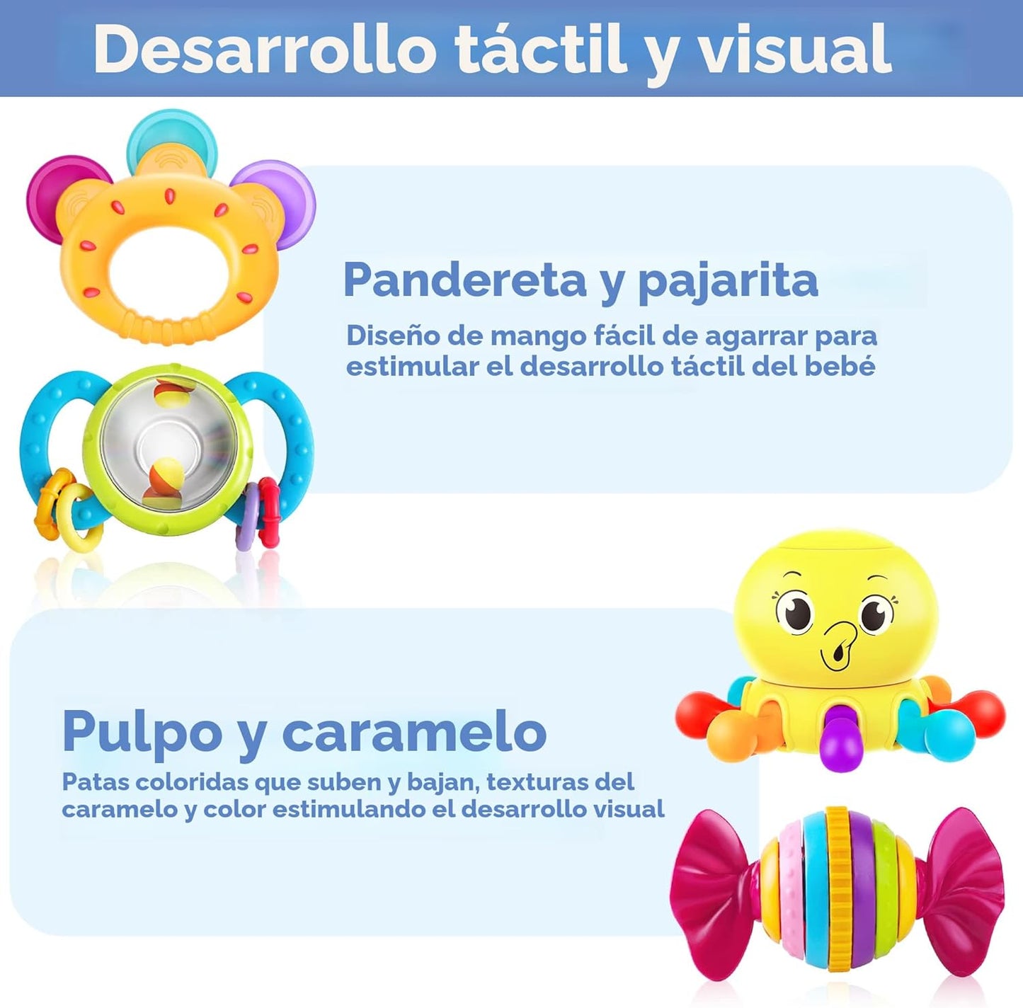 iPlay, iLearn Juego de 10 sonajeros para bebés, juguetes, sonajero fácil de agarrar y sacudir, mordedor sensorial, juguete musical de aprendizaje y desarrollo para bebés, regalo para baby shower y