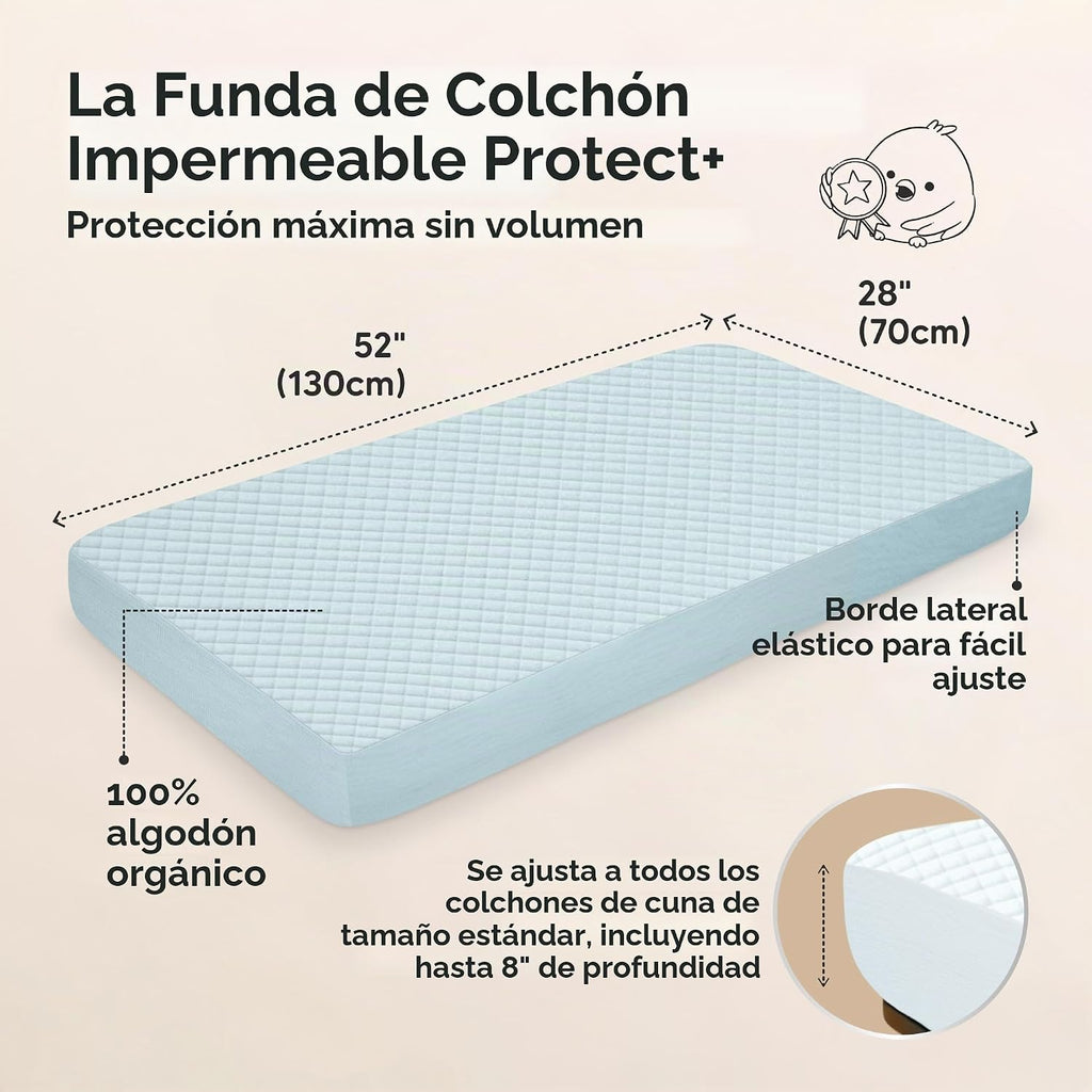 2 paquetes de protector de colchón ajustado impermeable para cuna -...