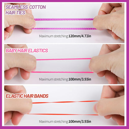 Teenitor Lazos elásticos para el cabello, accesorios para el cabello para niñas, coloridas bandas elásticas para el cabello para bebé, bandas de goma para el cabello con pinzas para el cabello