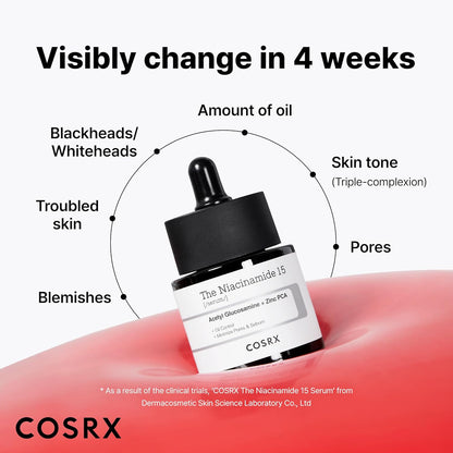 COSRX Suero facial de niacinamida al 15%, 0.67 onzas líquidas, suero minimizador de poros para cara, tono de piel uniforme, cuidado de la piel coreano