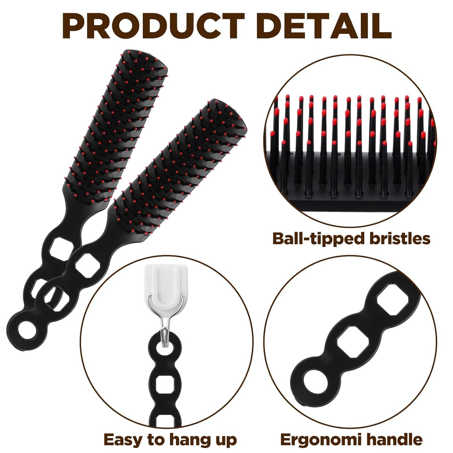 110 cepillos de pelo a granel para personas sin hogar, cepillo de pelo para cabello rizado, cepillo desenredante con cerdas de nailon, envuelto individualmente, adecuado para hombres y mujeres, hotel